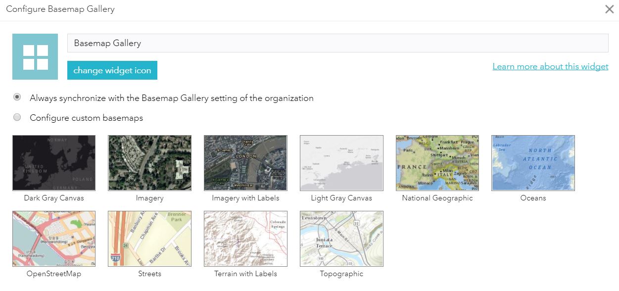 Configure Basemap Gallery